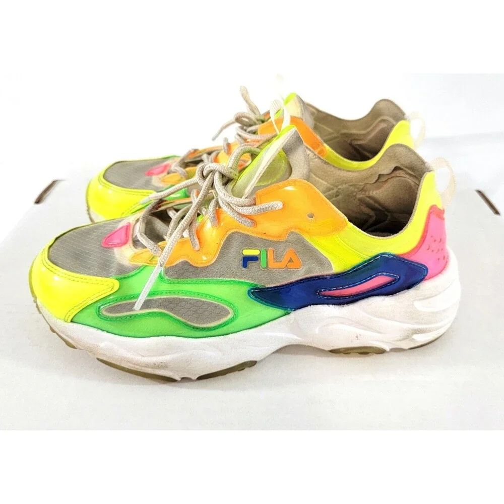 FILA Ray Tracer TL Women's Shoes Pink-Yellow-Green-Blue 5RM01053 US Size 6-1/2